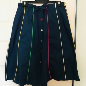 Vintage skirt with playful stripes and tie waist